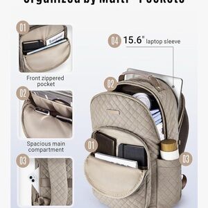 Elegant Quilted Backpack - Cream